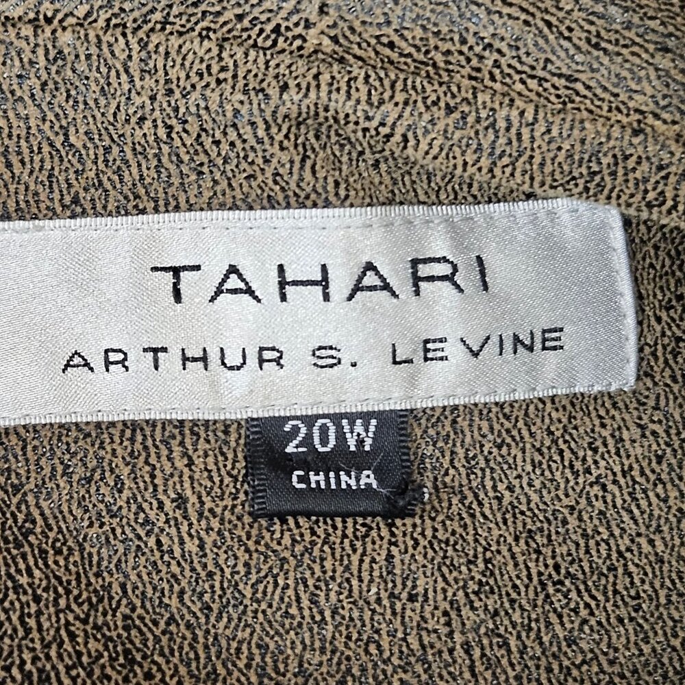 Tahari Arthur S Levine Jacket Womens 20W Open Front Brown Drape Blazer - Picture 7 of 10